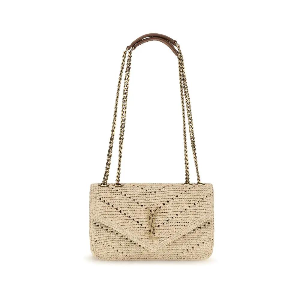 Saint Laurent Saint Laurent Beige Raffia Shoulder Bag
