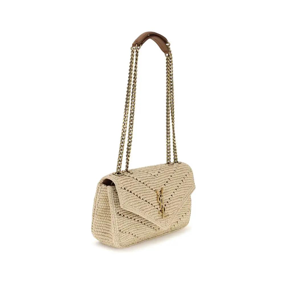 Saint Laurent Saint Laurent Beige Raffia Shoulder Bag