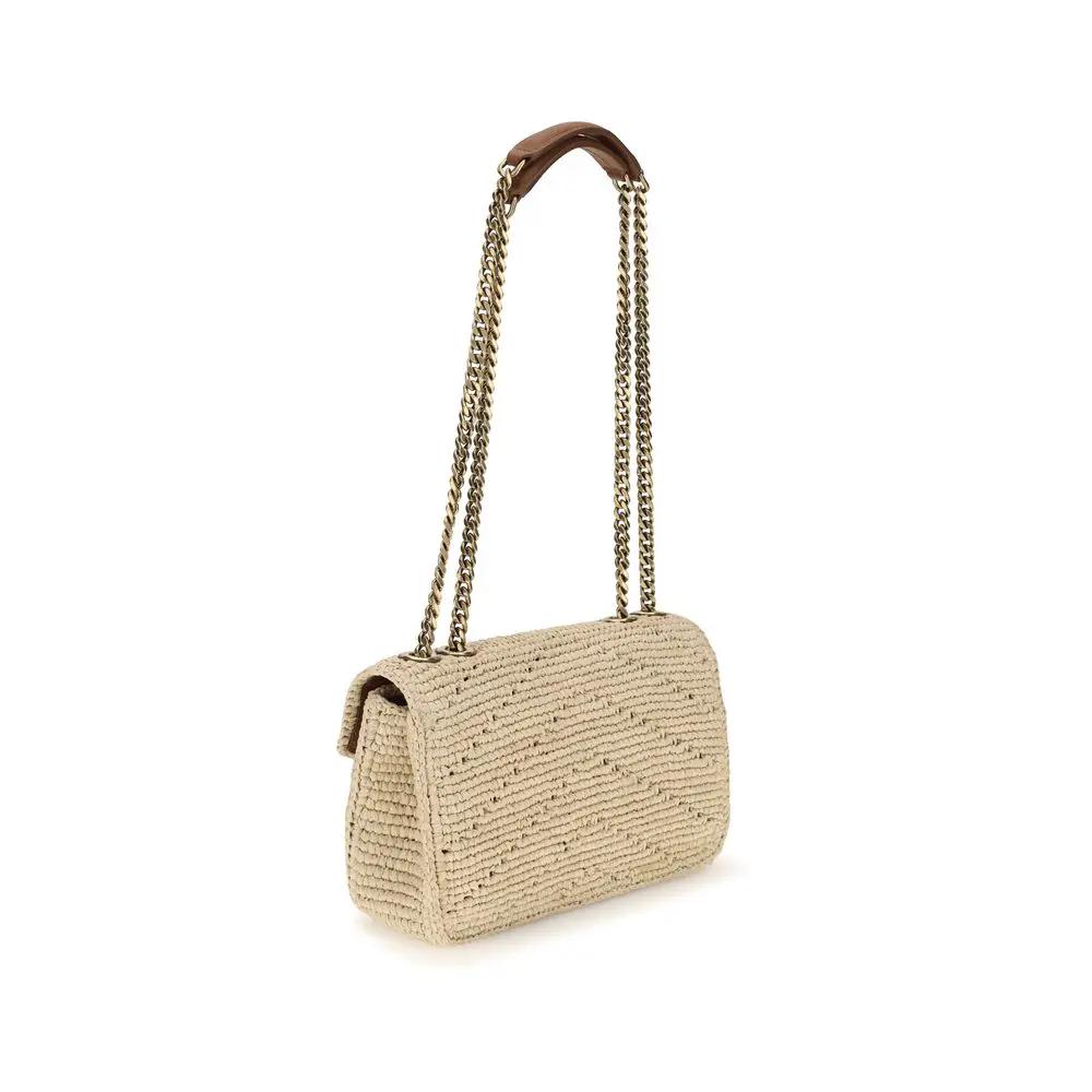 Saint Laurent Saint Laurent Beige Raffia Shoulder Bag