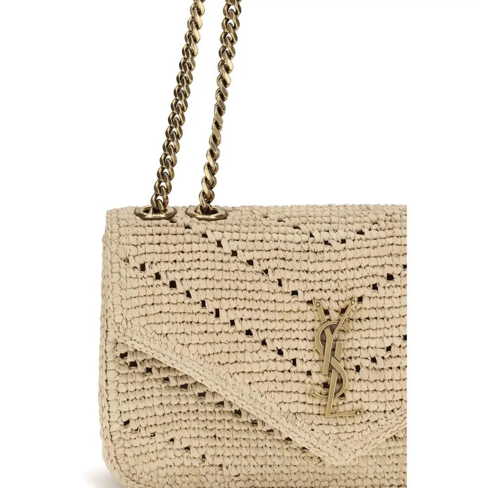 Saint Laurent Saint Laurent Beige Raffia Shoulder Bag