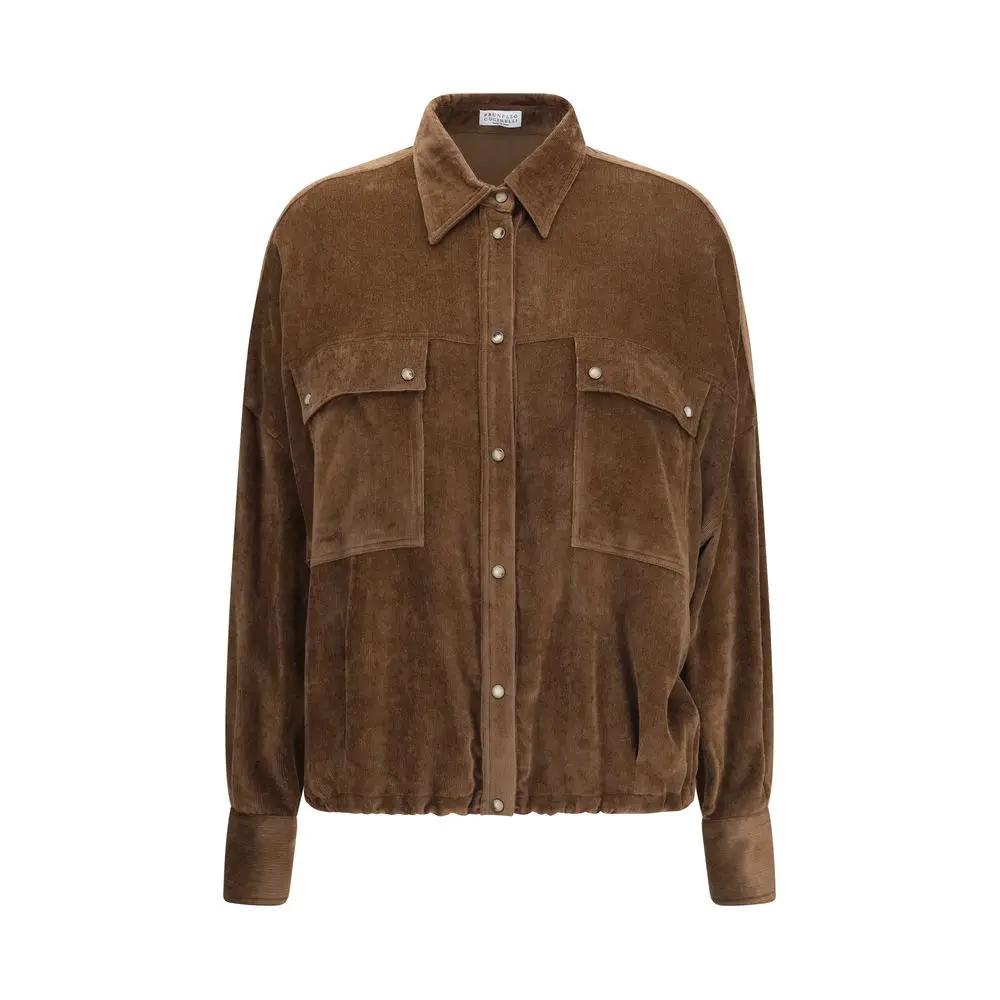Brunello Cucinelli Brunello Cucinelli Brown Viscose Pattern Shirt