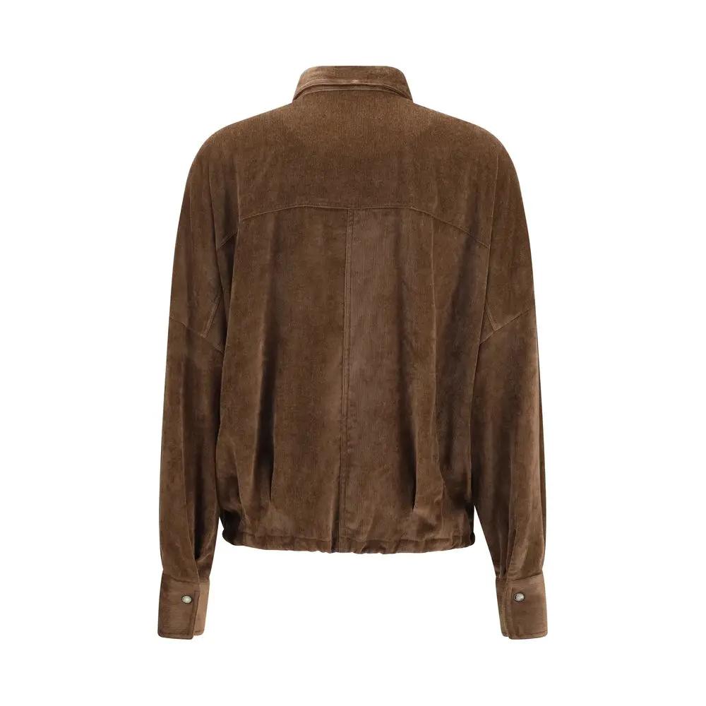 Brunello Cucinelli Brunello Cucinelli Brown Viscose Pattern Shirt