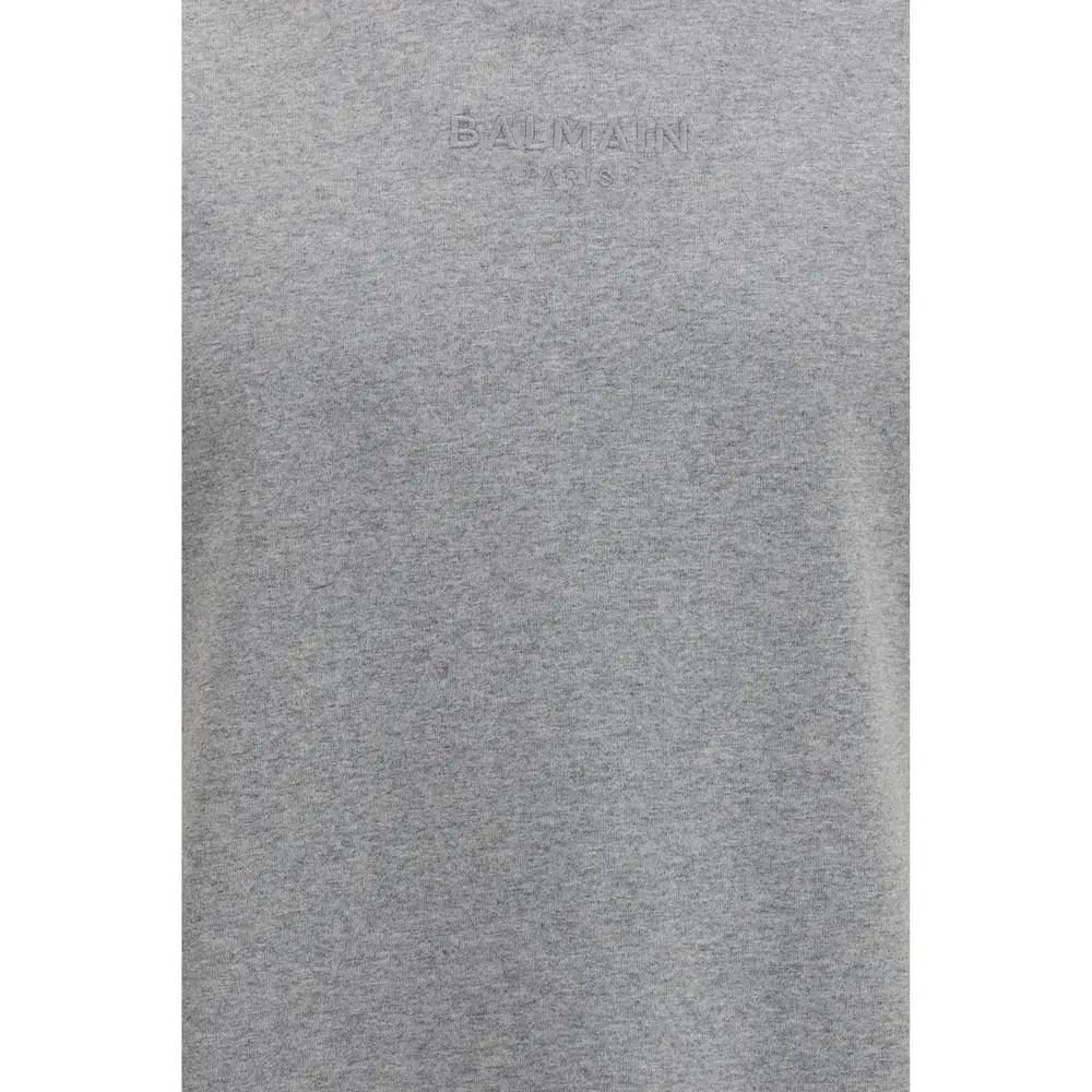 Balmain Gray Cotton T-Shirt