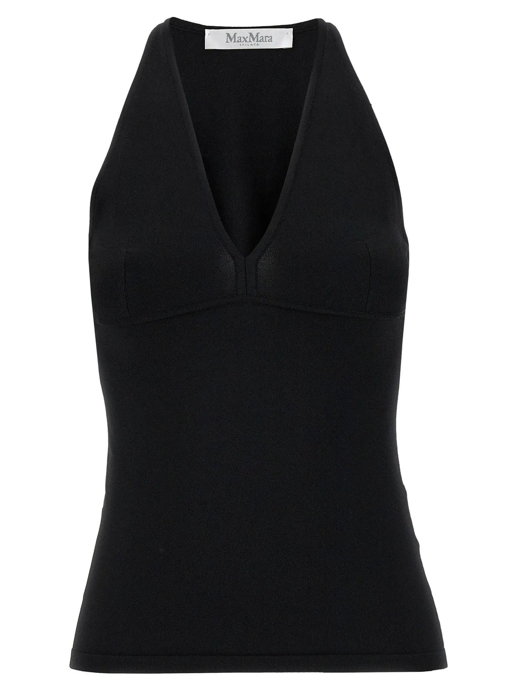 Max Mara Black Viscose Sleeveles T-Shirt