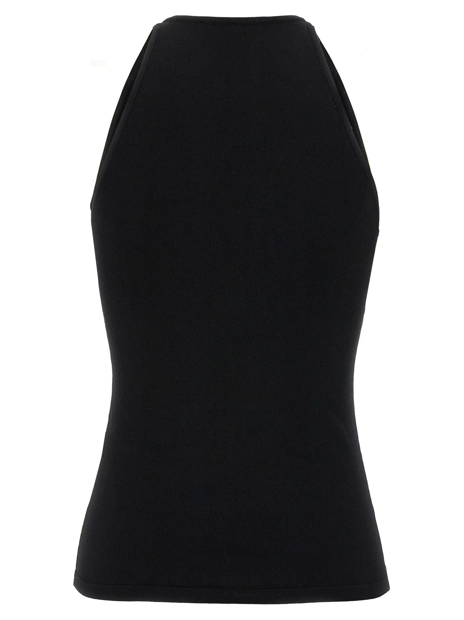Max Mara Black Viscose Sleeveles T-Shirt