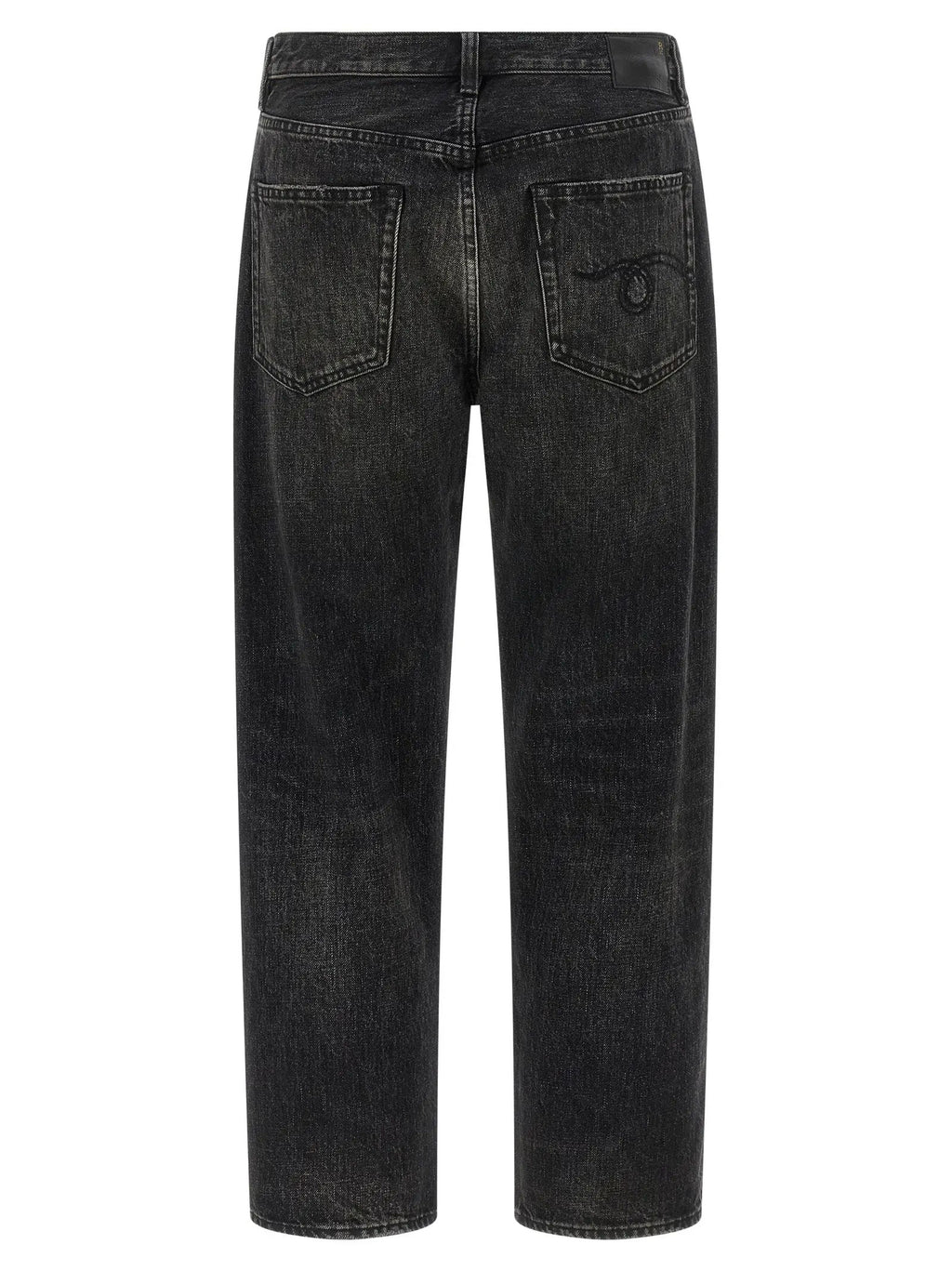 R13 Black Cotton Straight-Leg Jeans