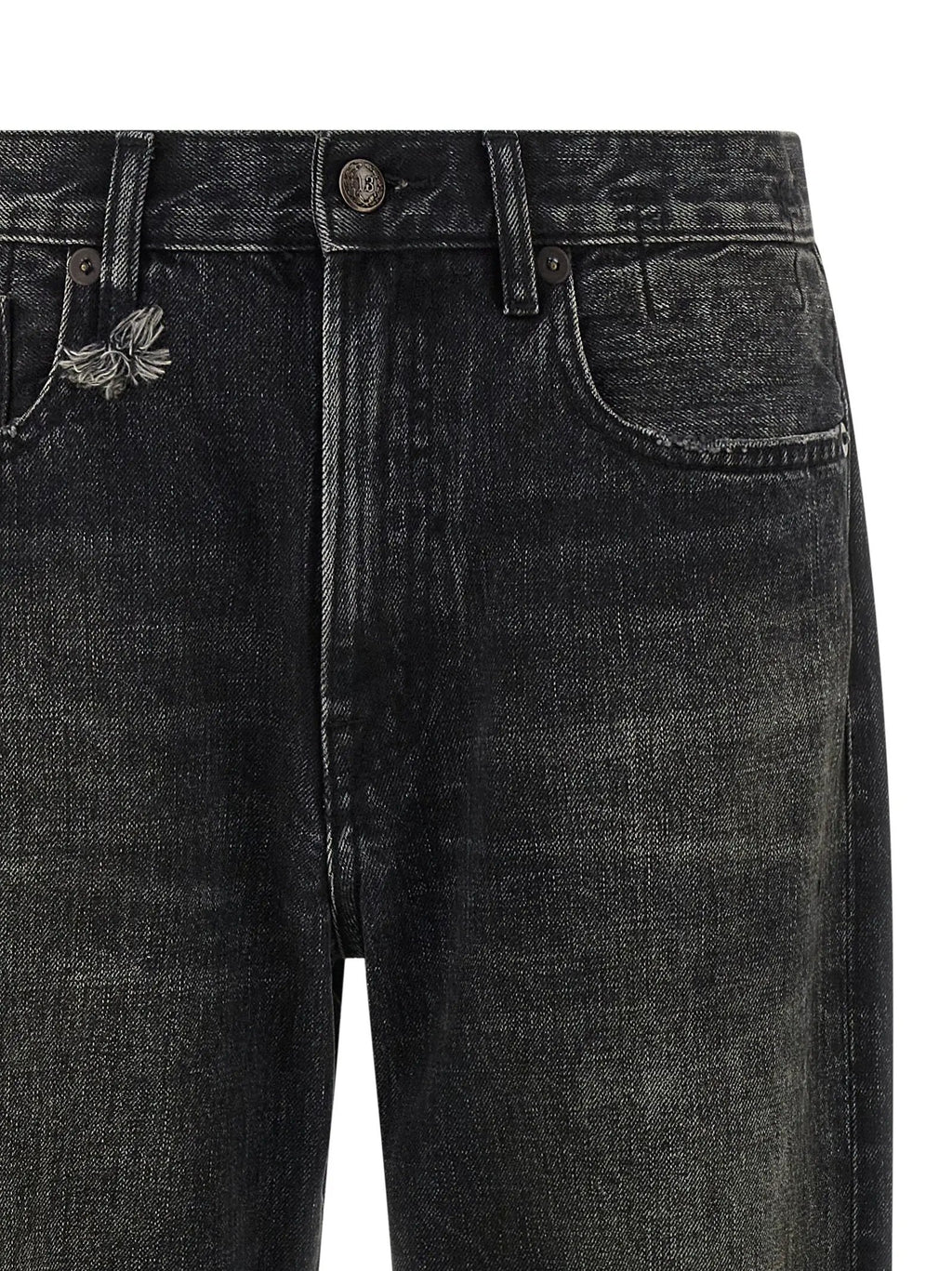 R13 Black Cotton Straight-Leg Jeans