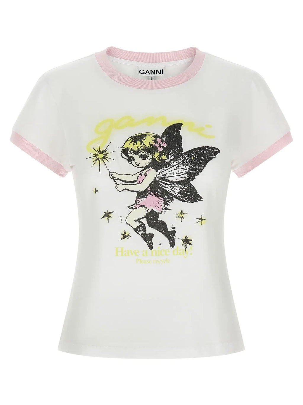 Ganni White Organic Cotton T-Shirt