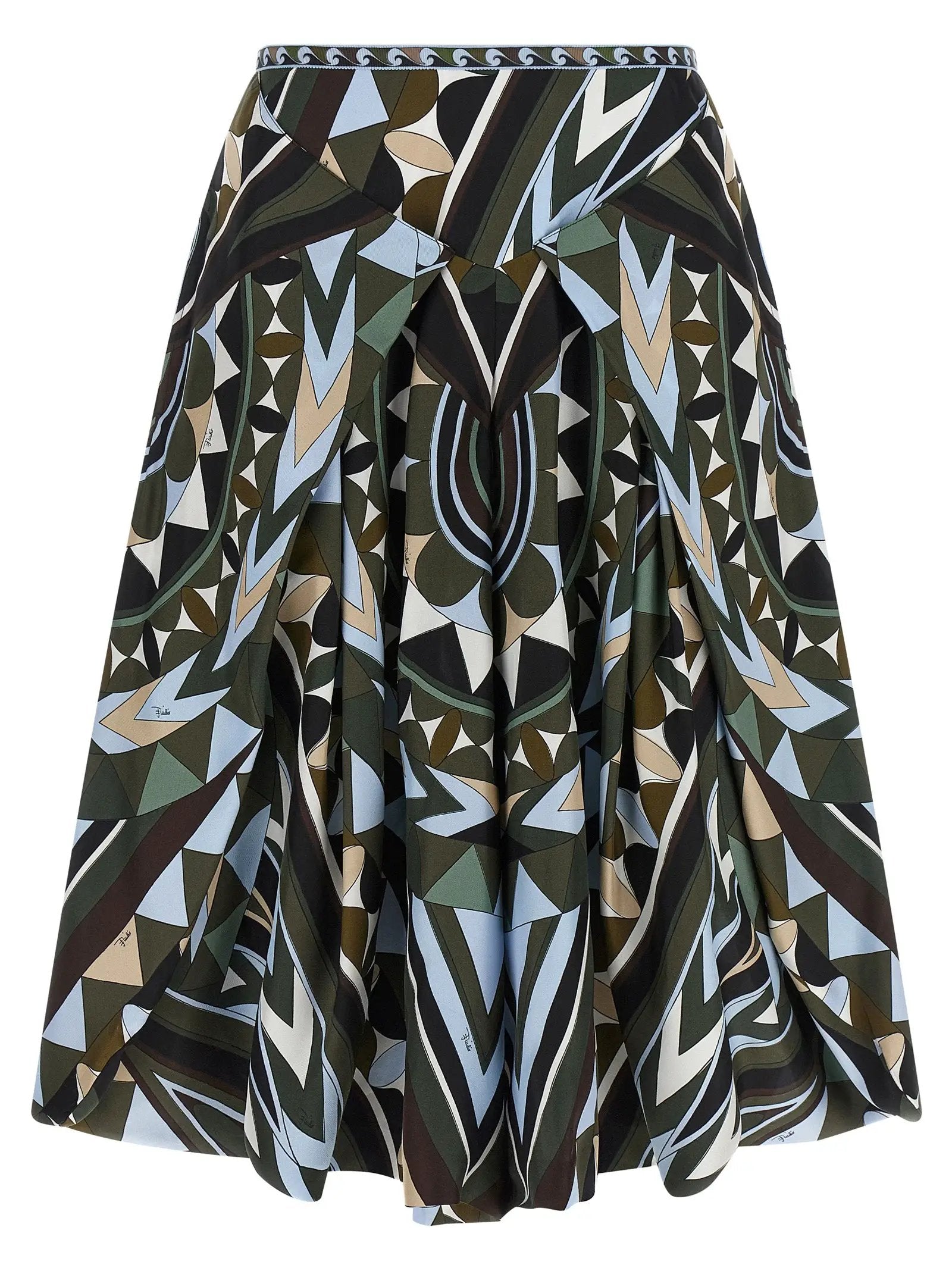 Emilio Pucci Multicolor Silk Midi Skirt