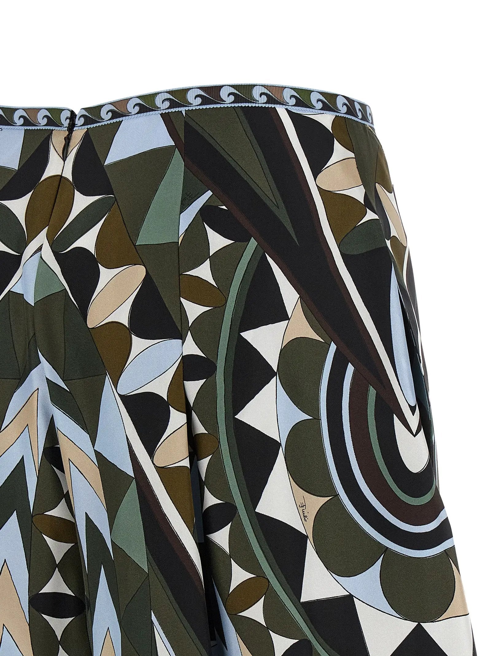 Emilio Pucci Multicolor Silk Midi Skirt