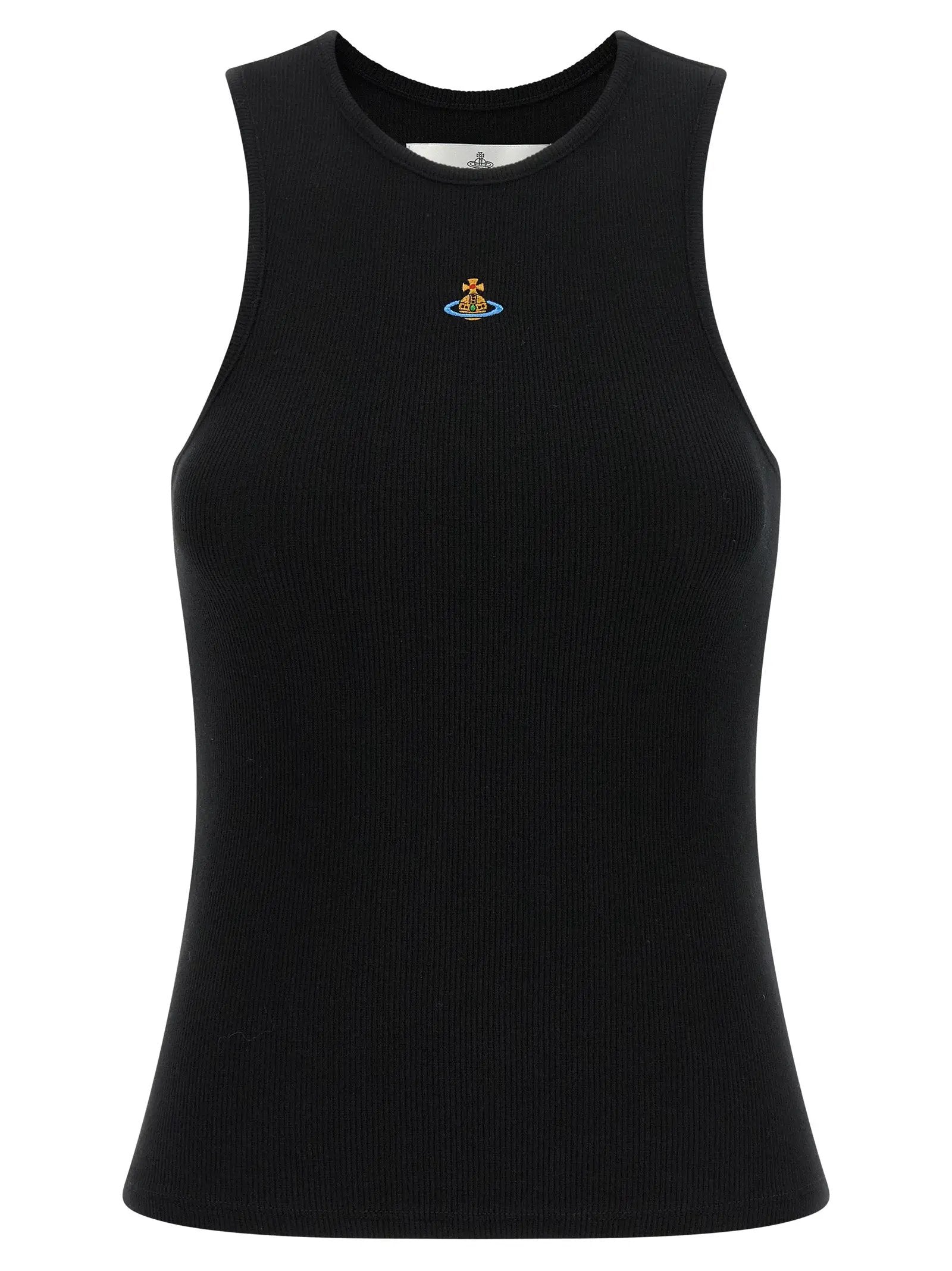 Vivienne Westwood Black Cotton Sleeveles T-Shirt