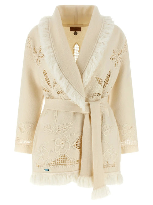 Alanui Alanui White Virgin Wool Cardigan