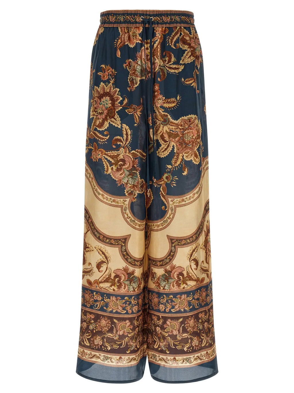 Pantalon décontracté en soie multicolore Zimmermann