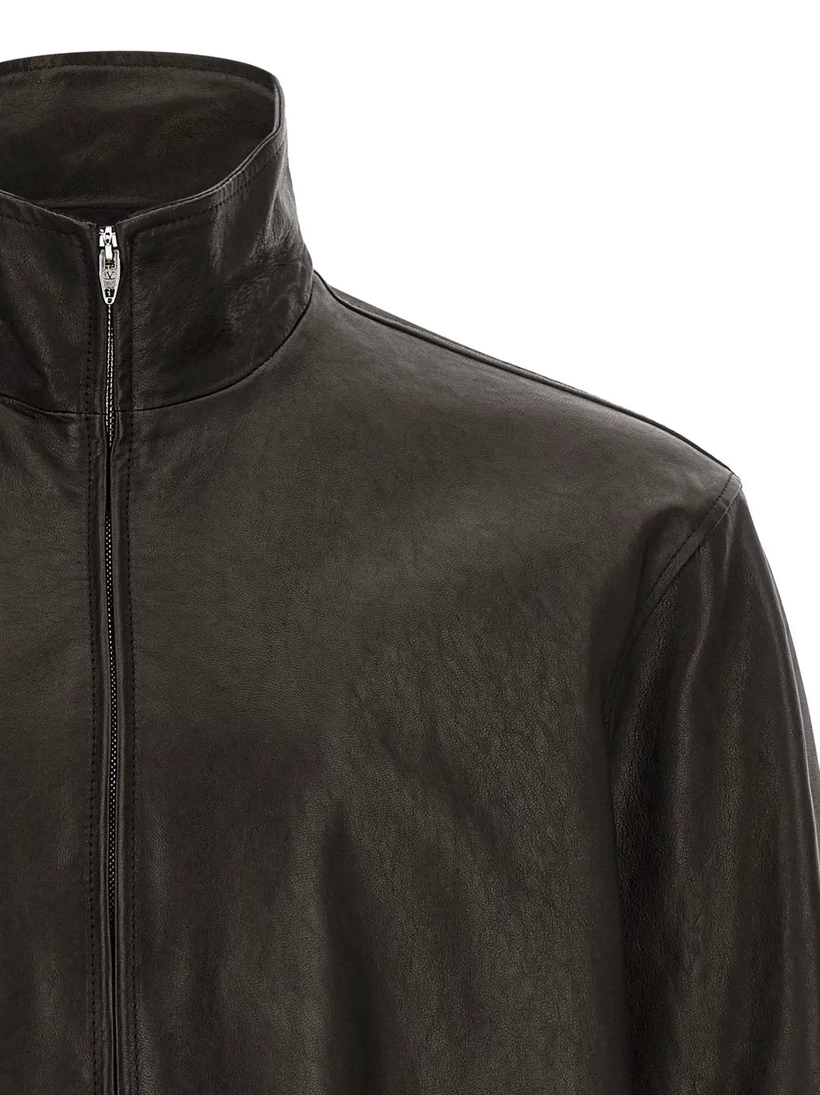 Valentino Garavani Black Calfskin Leather Jacket