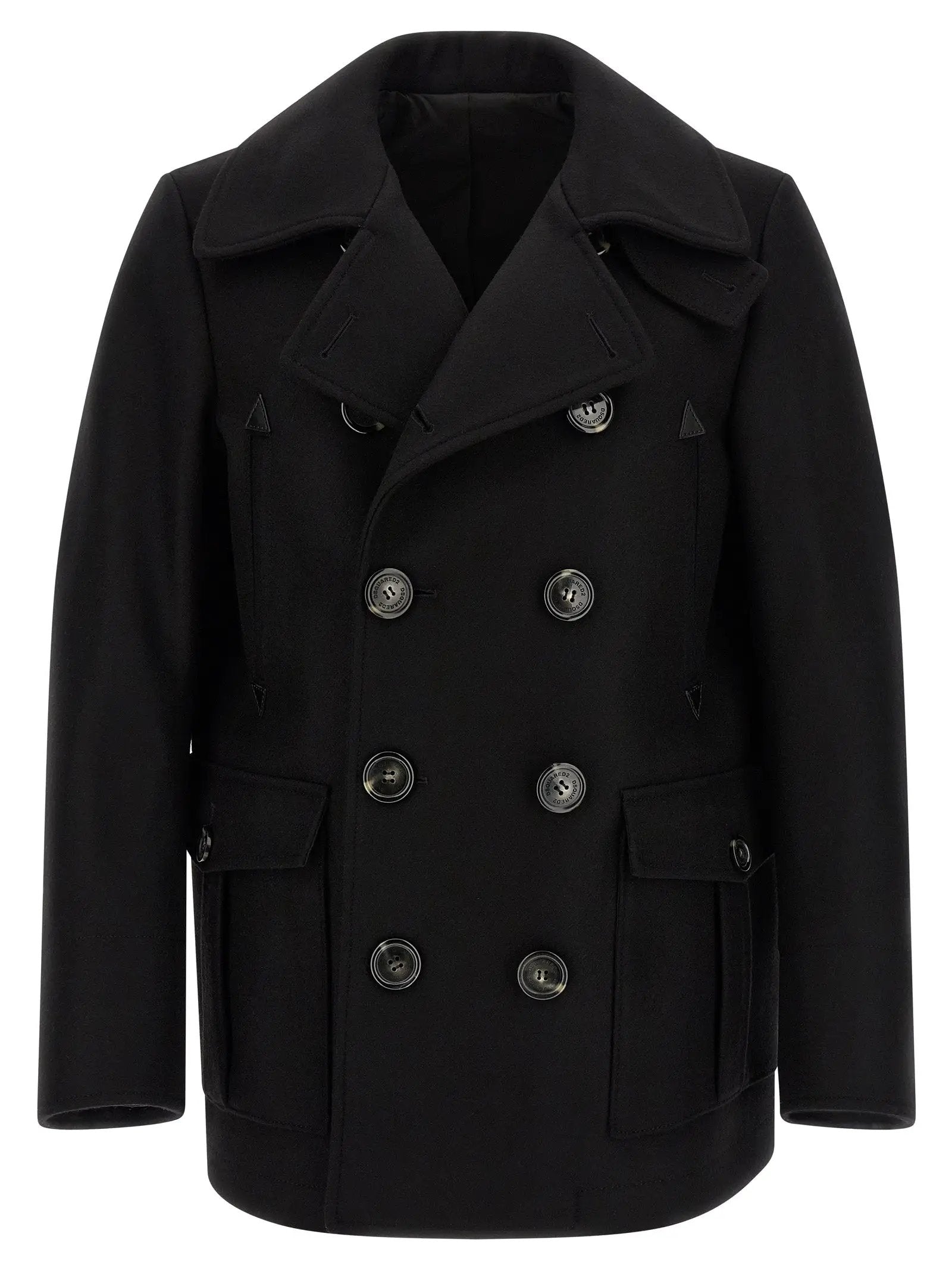 Dsquared² Black Wool Coat
