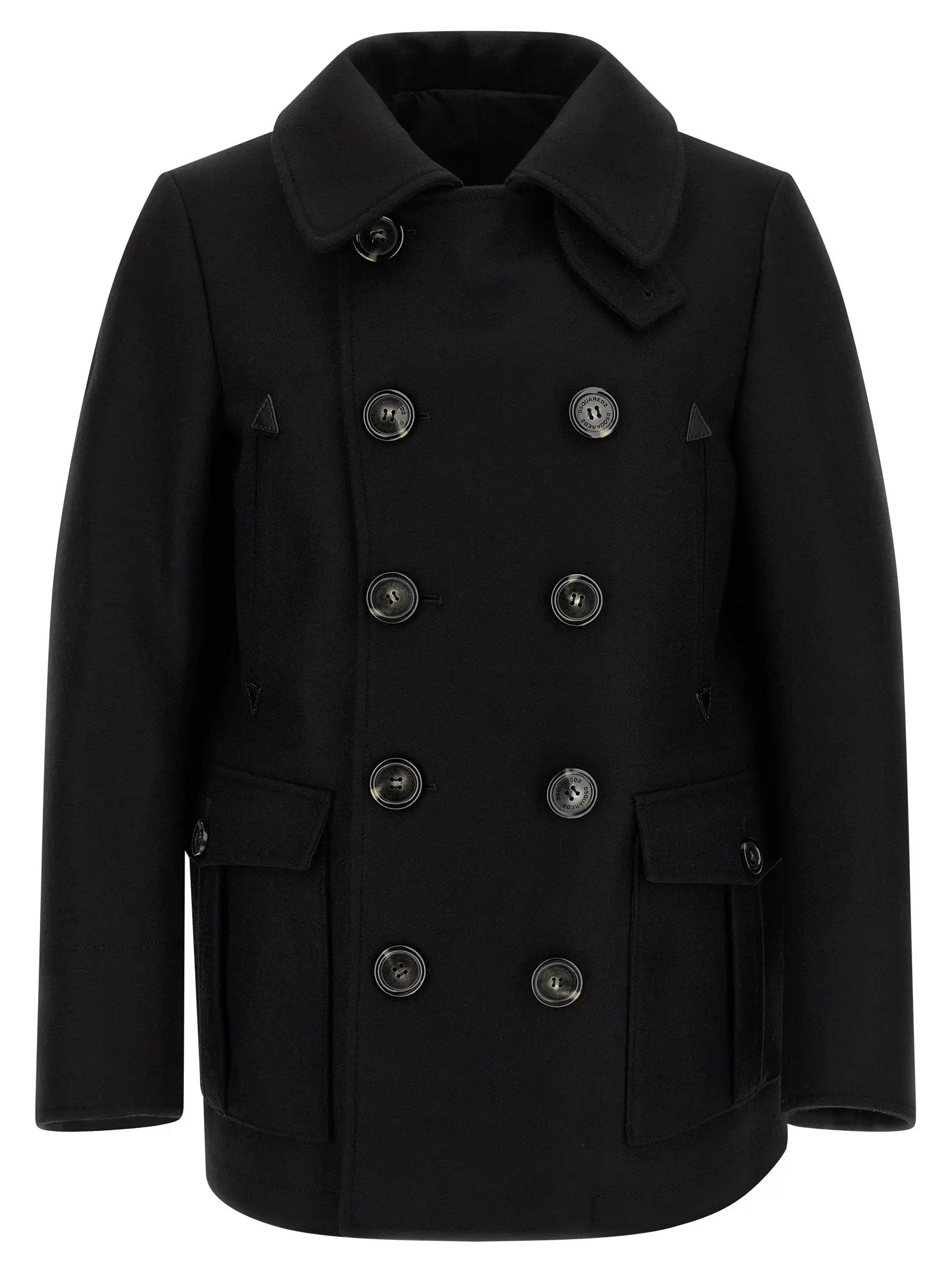 Dsquared² Black Wool Coat