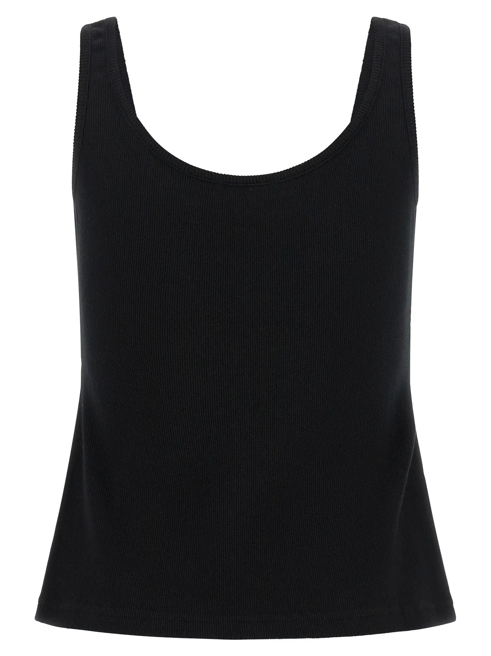 Off-White Black Cotton Tank Tops