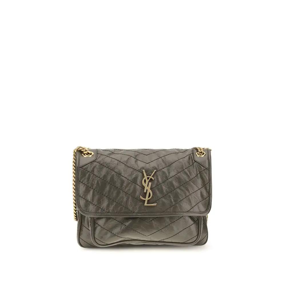 Saint Laurent Saint Laurent Bicolor Calf Leather Bos Taurus Shoulder Bag