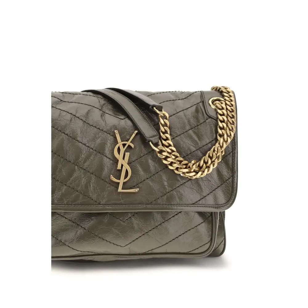 Saint Laurent Saint Laurent Bicolor Calf Leather Bos Taurus Shoulder Bag