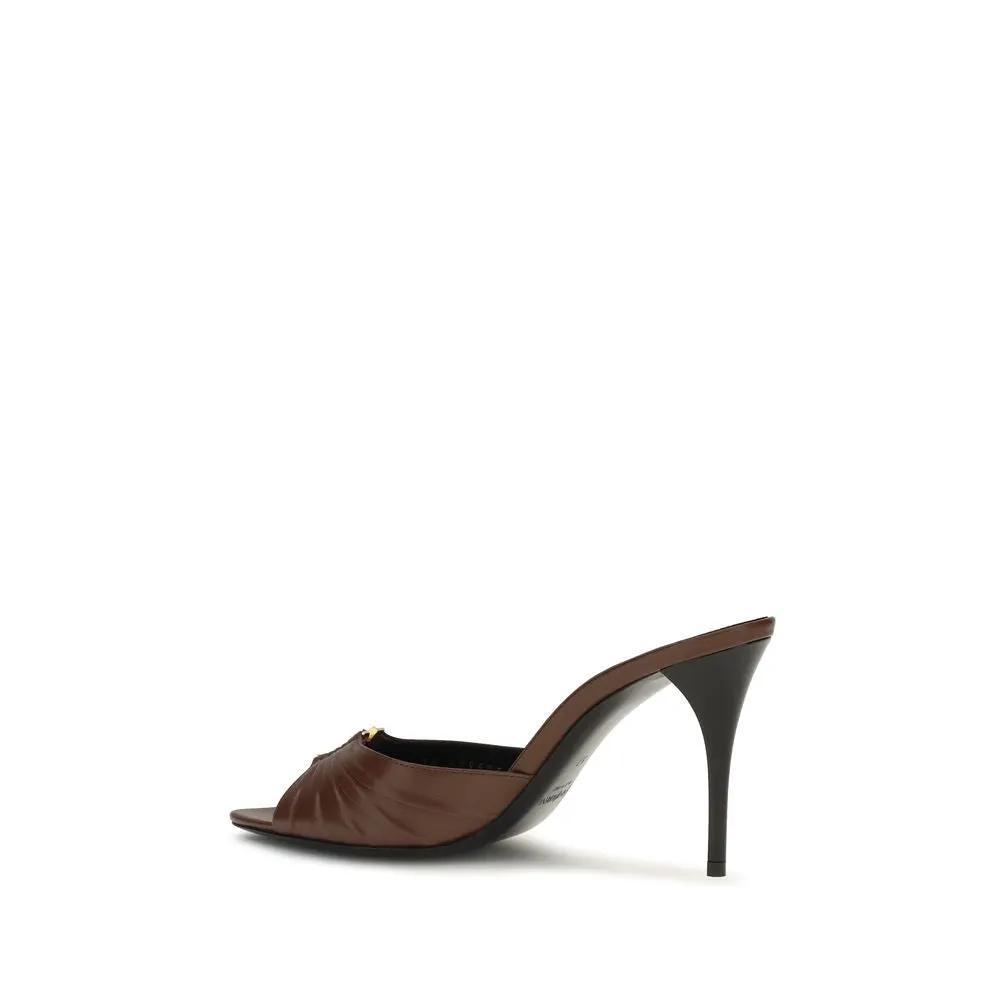 Saint Laurent Saint Laurent Brown Calf Leather Bos Taurus Mules