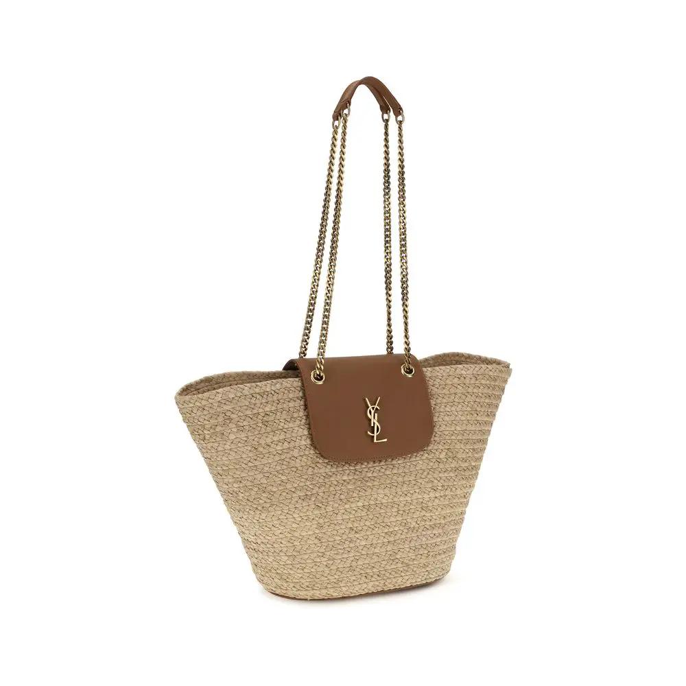 Saint Laurent Saint Laurent Beige Raffia Shoulder Bag