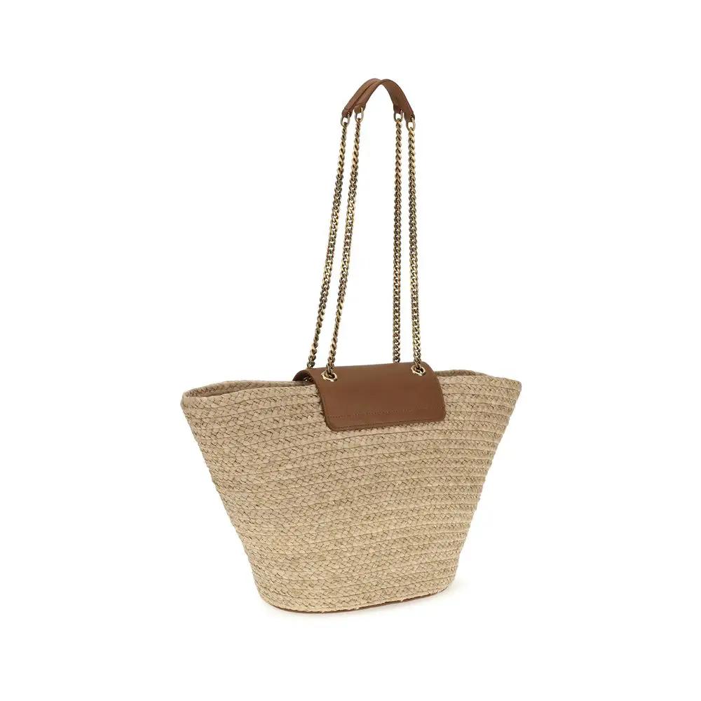 Saint Laurent Saint Laurent Beige Raffia Shoulder Bag