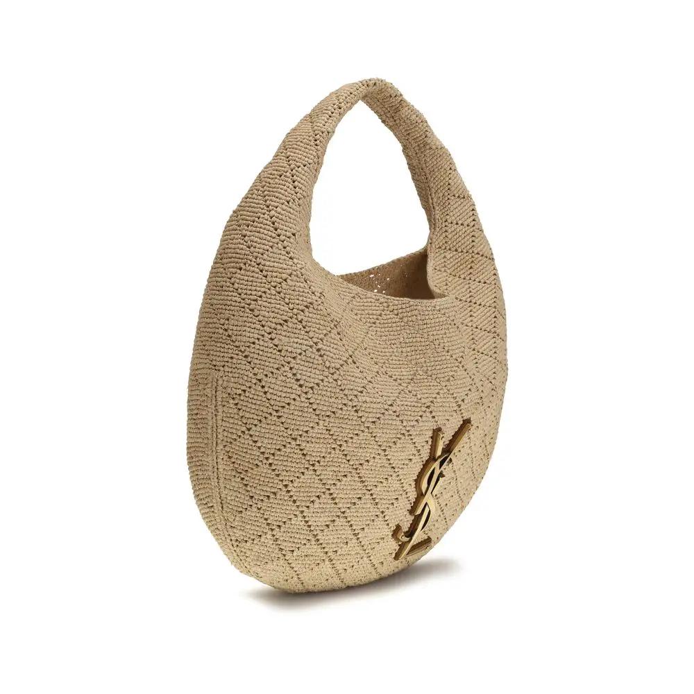 Saint Laurent Saint Laurent Beige Raffia Shoulder Bag