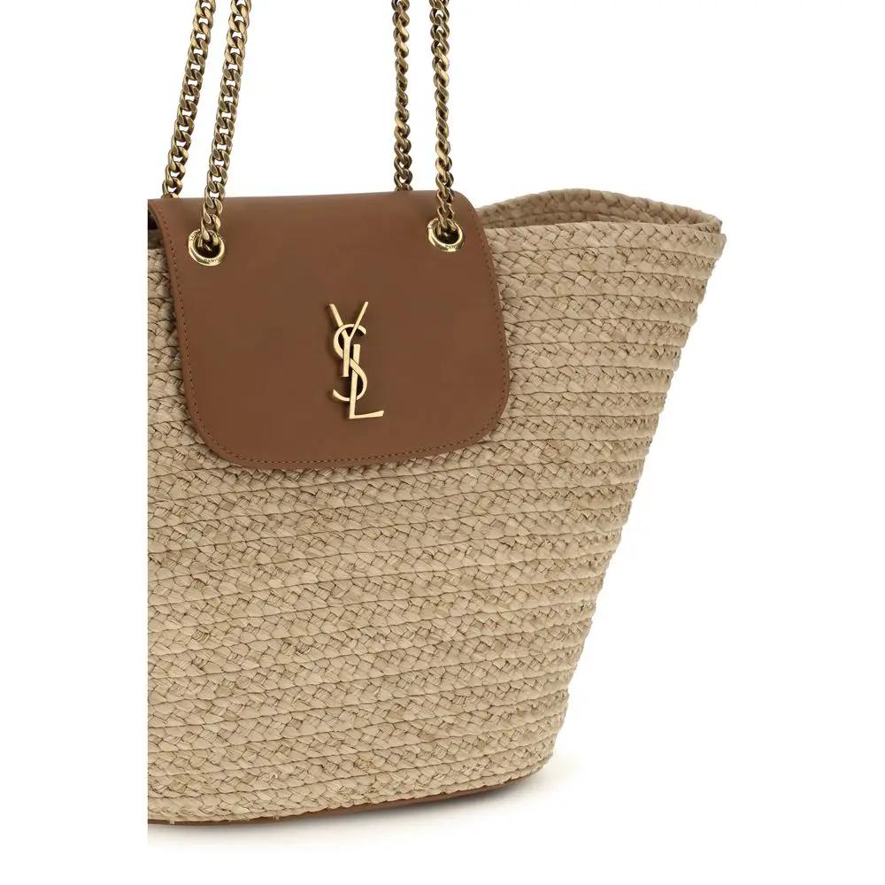 Saint Laurent Saint Laurent Beige Raffia Shoulder Bag
