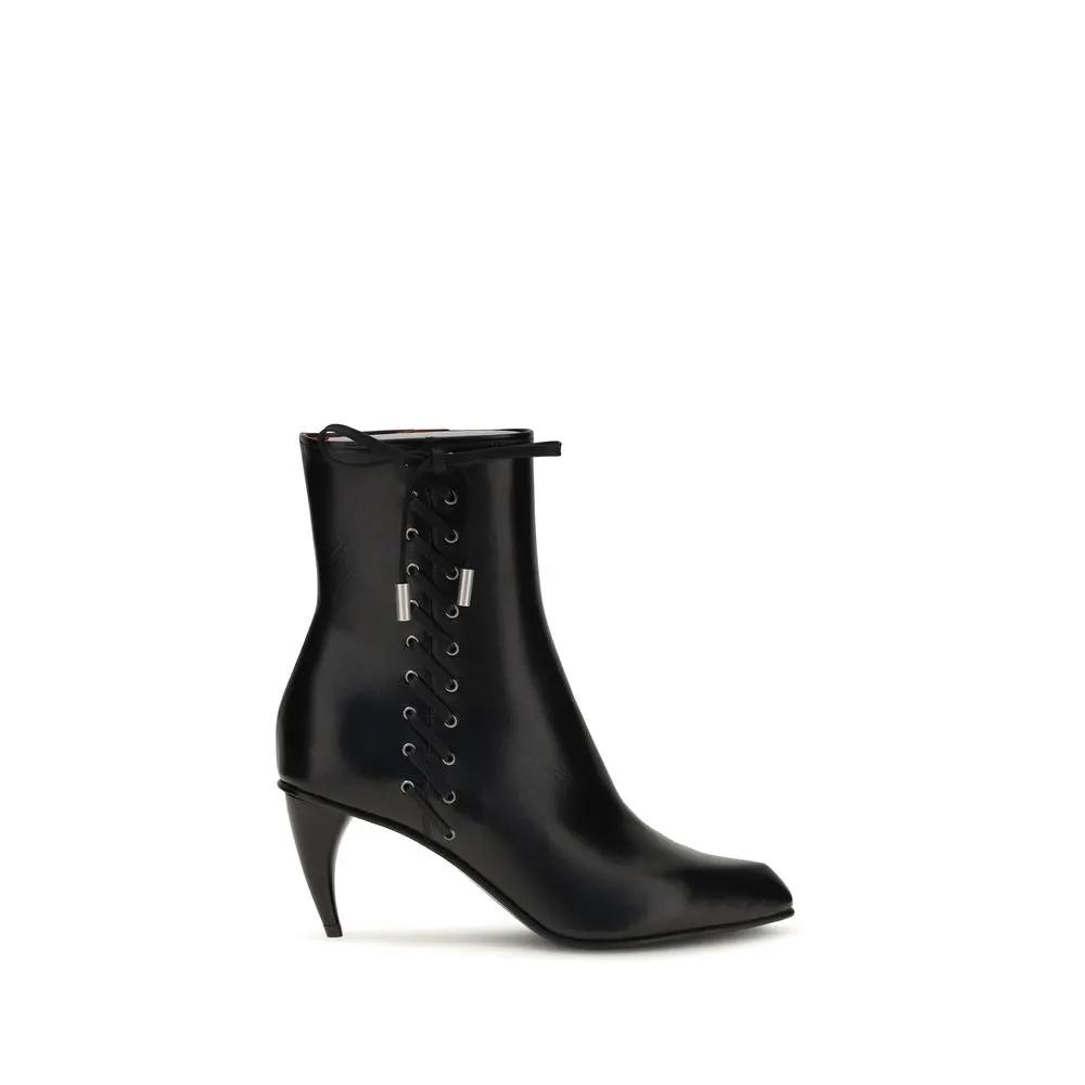 Alexander McQueen Alexander McQueen Black Calf Leather Bos Taurus Lace-Up Boots