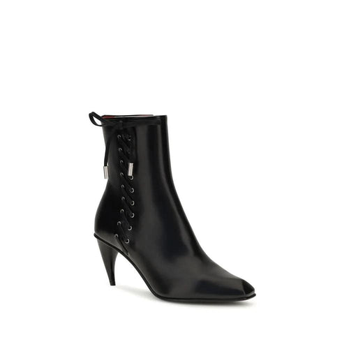 Alexander McQueen Alexander McQueen Black Calf Leather Bos Taurus Lace-Up Boots