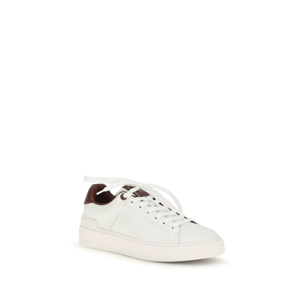 Balmain Balmain White Calf Leather Bos Taurus Athletic Sneakers