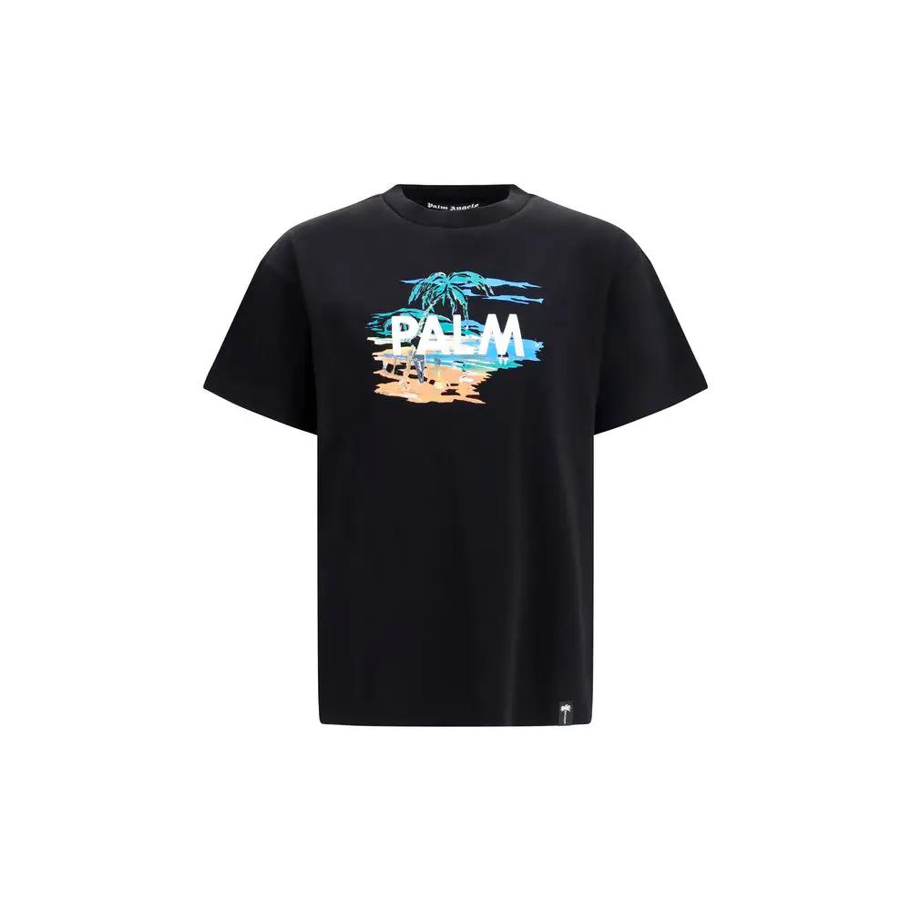 Palm Angels Palm Angels Black Cotton T-Shirt