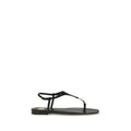 Saint Laurent Saint Laurent Black Calf Leather Bos Taurus Flat Sandals