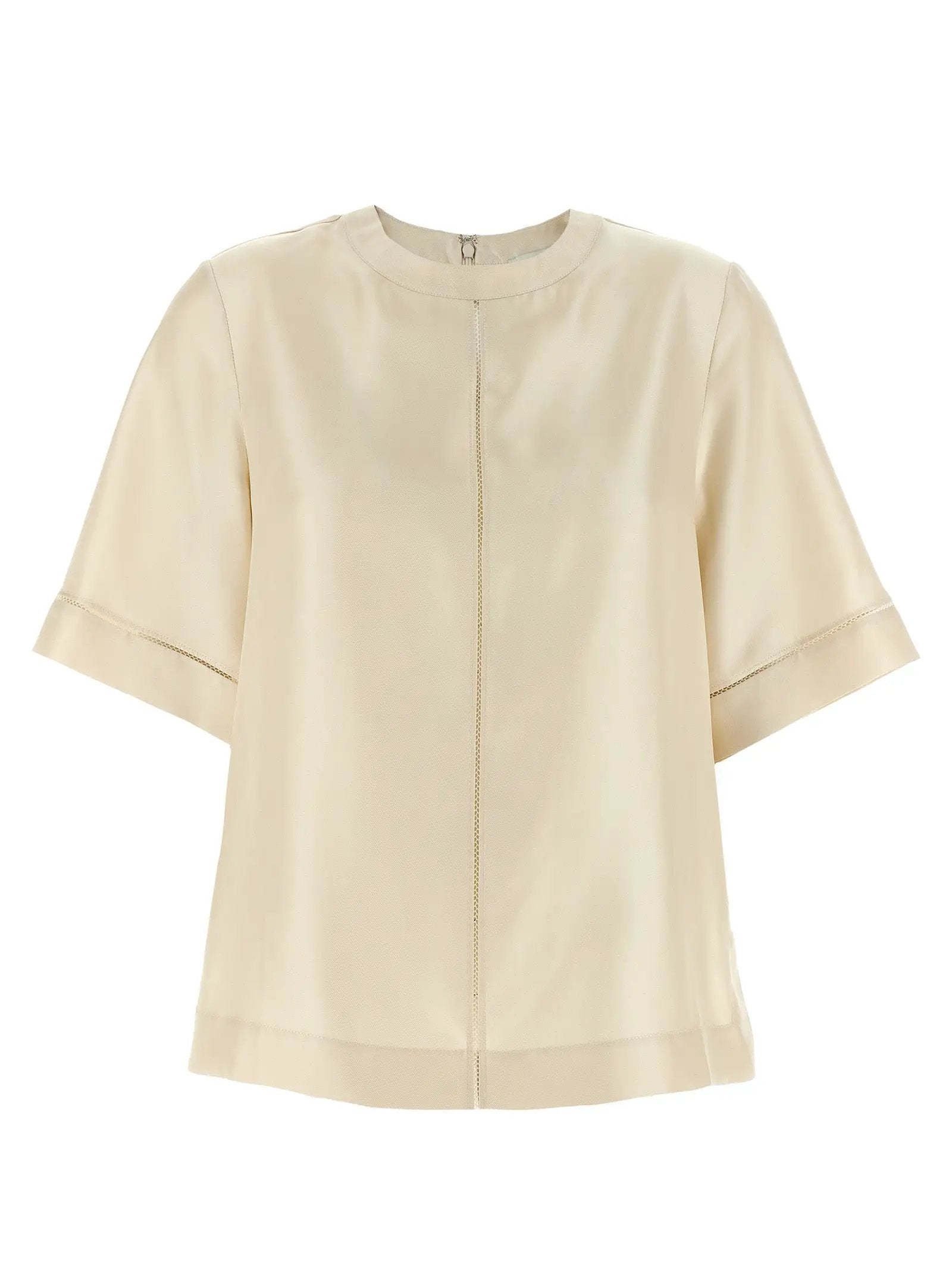 Loulou De Saison Beige Silk Blouse