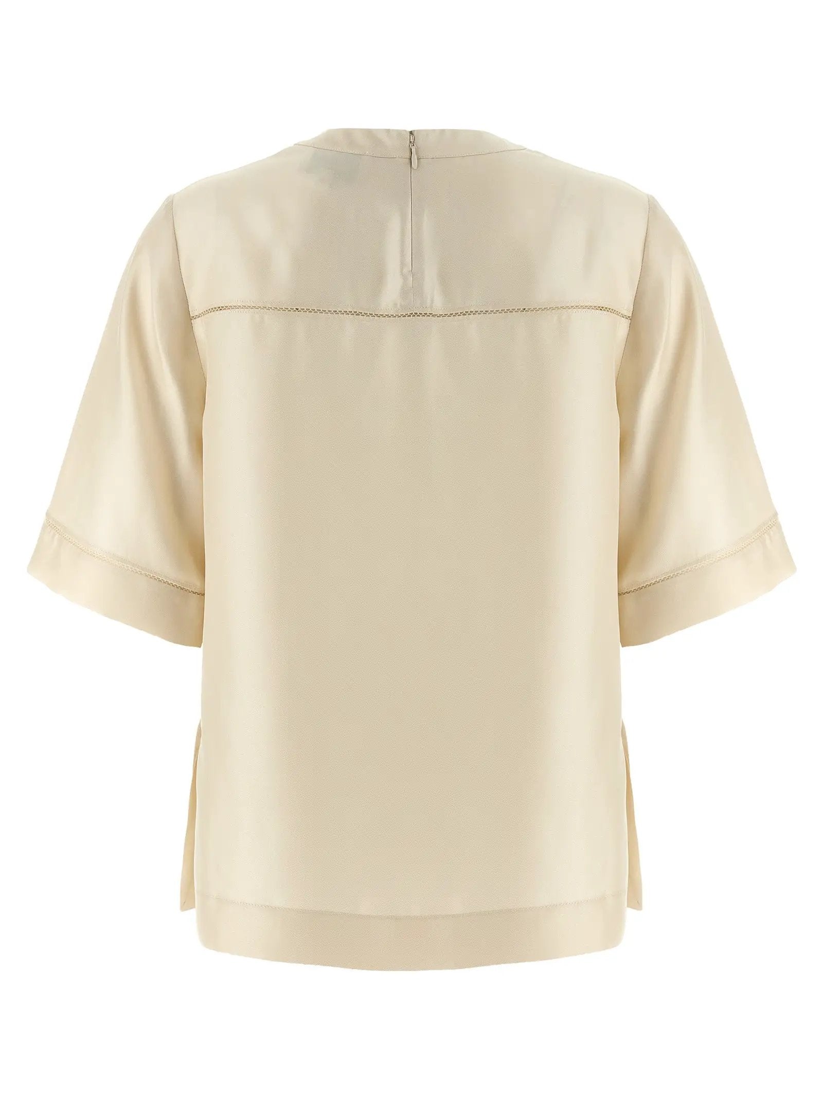 Loulou De Saison Beige Silk Blouse