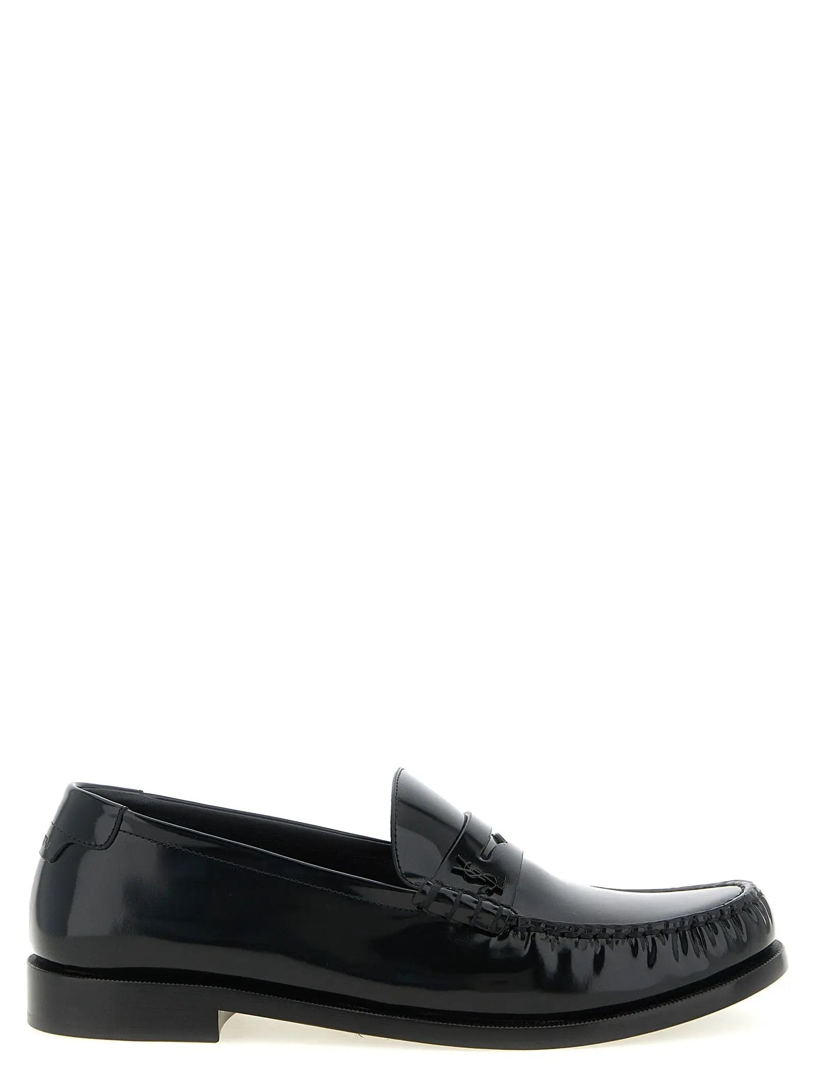 Saint Laurent Black Calfskin Slip-On Loafers