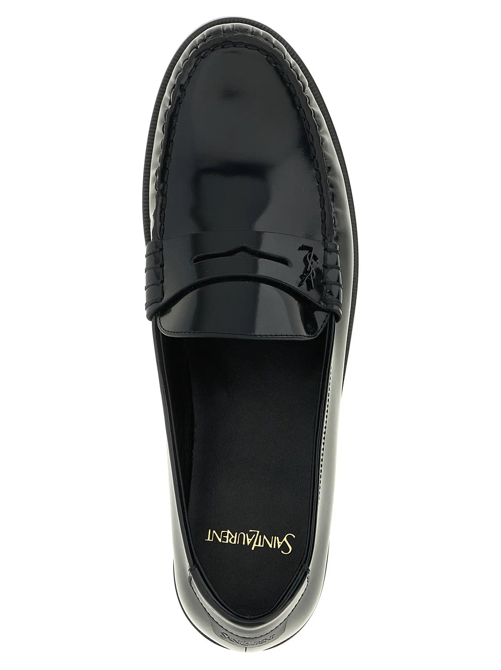 Saint Laurent Black Calfskin Slip-On Loafers