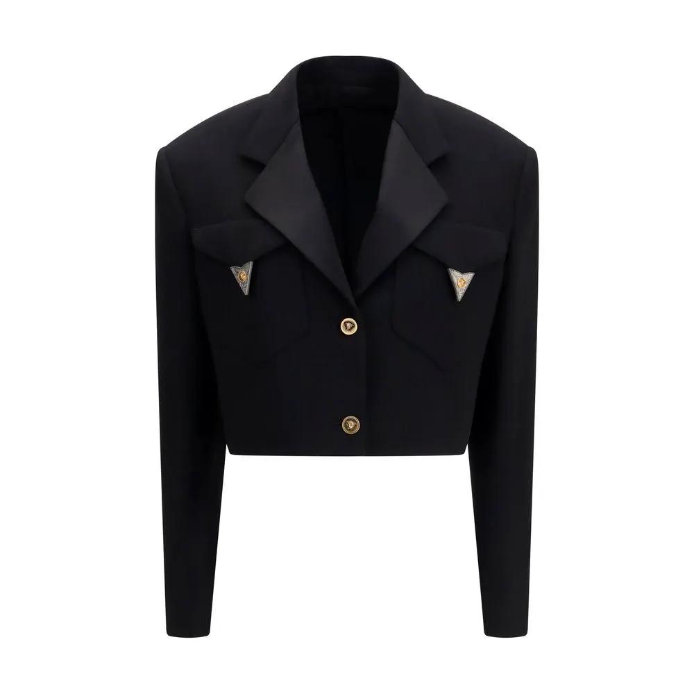 Versace Black Wool Oves Aries Blazer