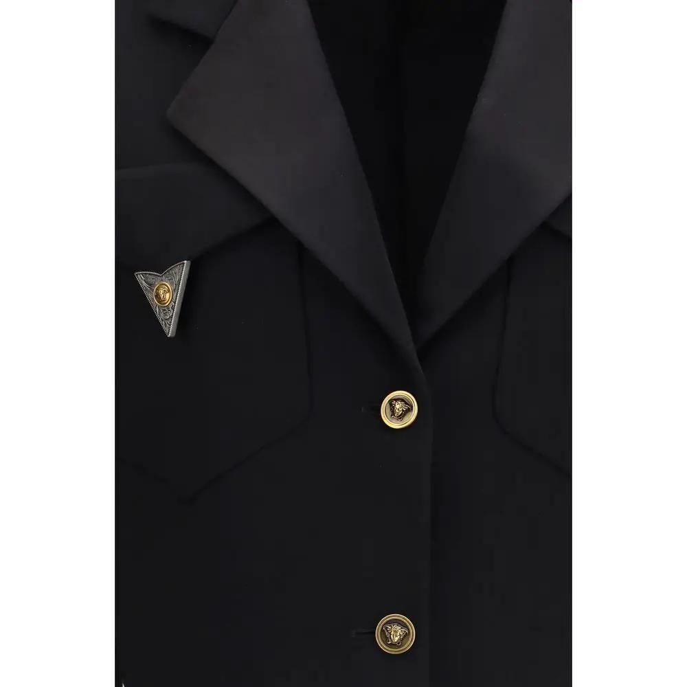 Versace Black Wool Oves Aries Blazer