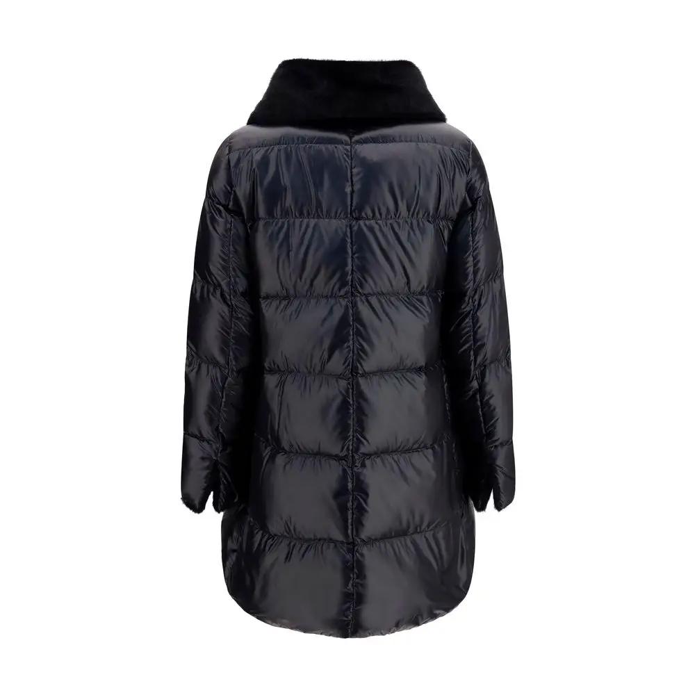 Herno Black Goose Down Full-Length Jacket