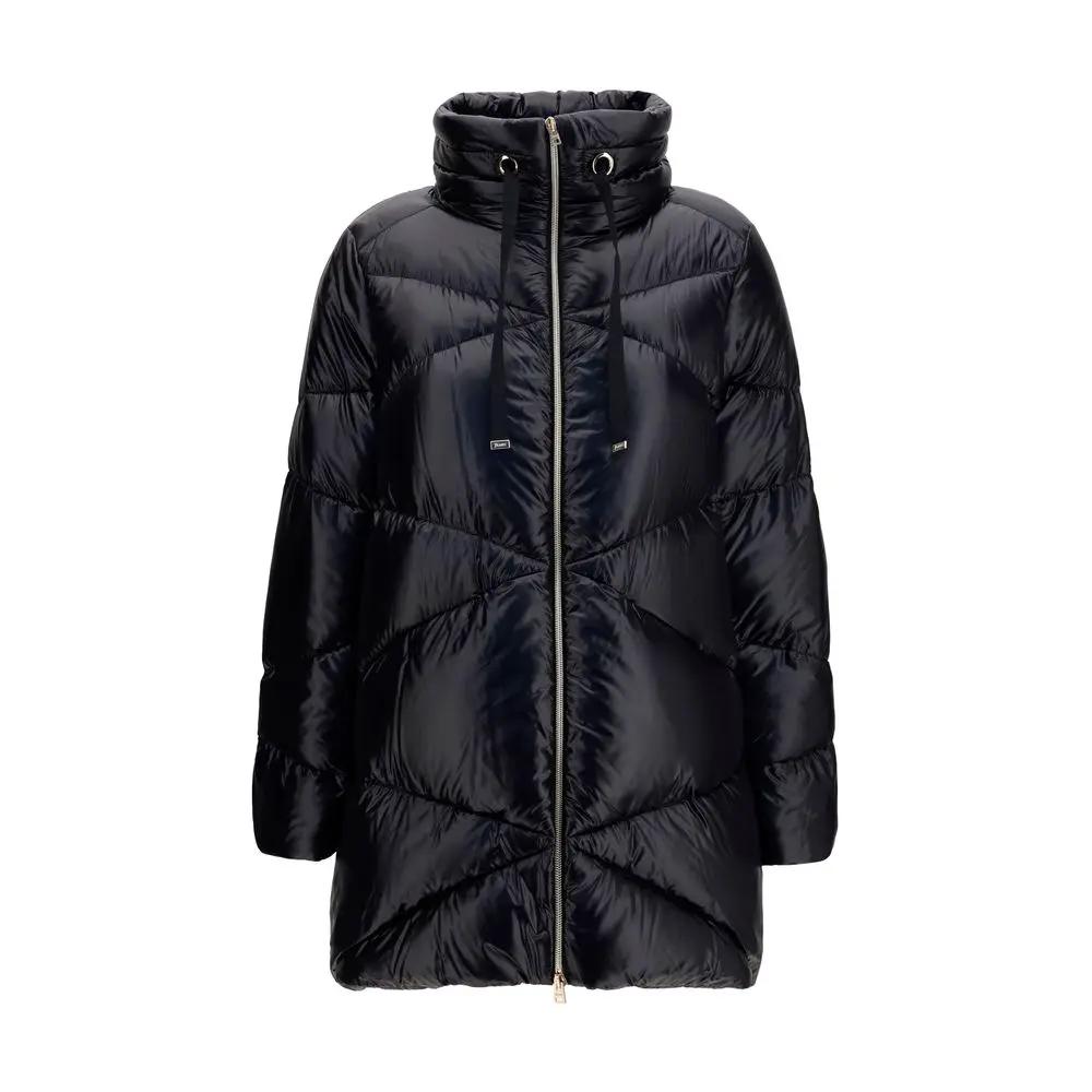 Herno Black Goose Down Full-Length Jacket