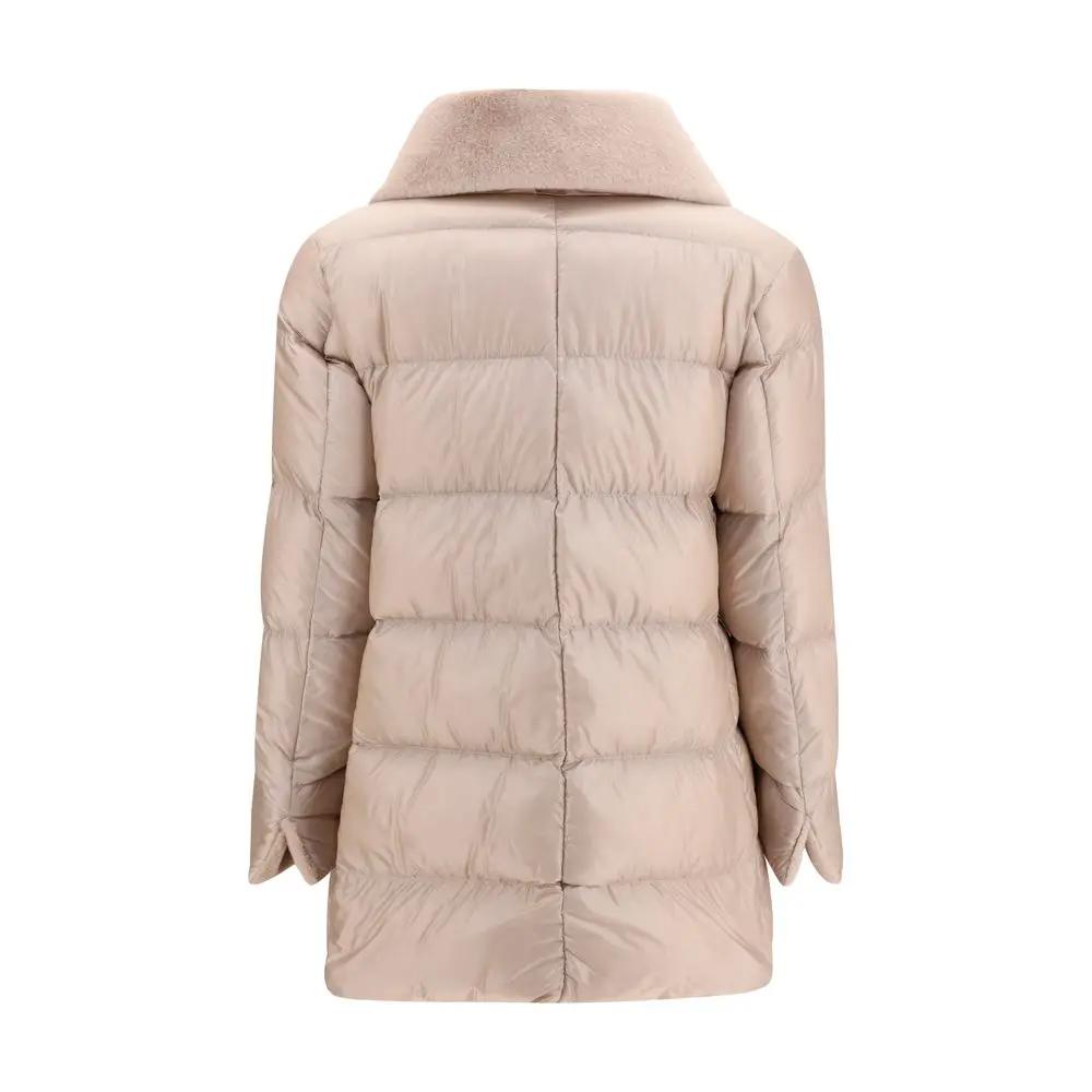 Herno Beige Goose Down Full-Length Jacket