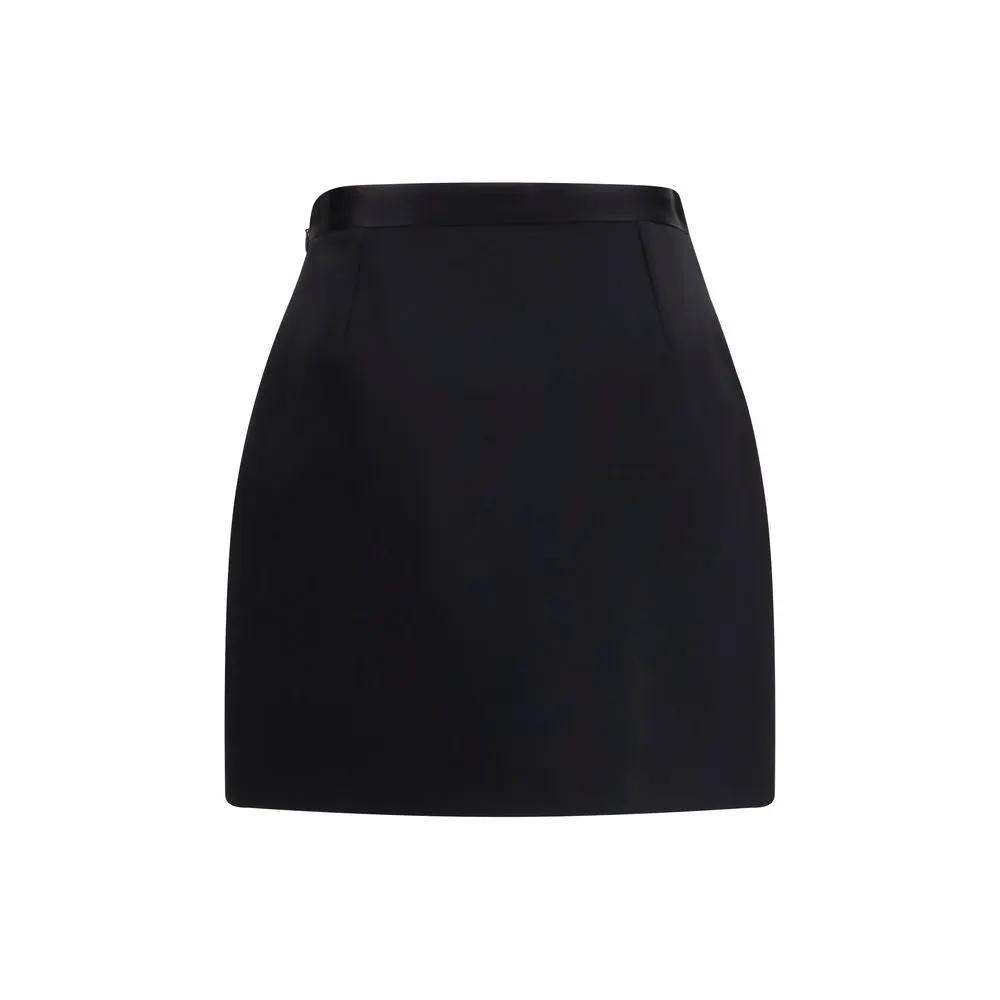 Versace Black Wool Oves Aries Mini Skirt