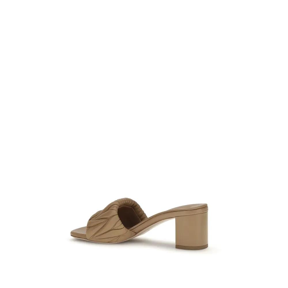 Miu Miu Beige Lamb Ovis Aries Aries Platform Sandals