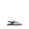Chloé Black Calf Leather Bos Taurus Flat Sandals