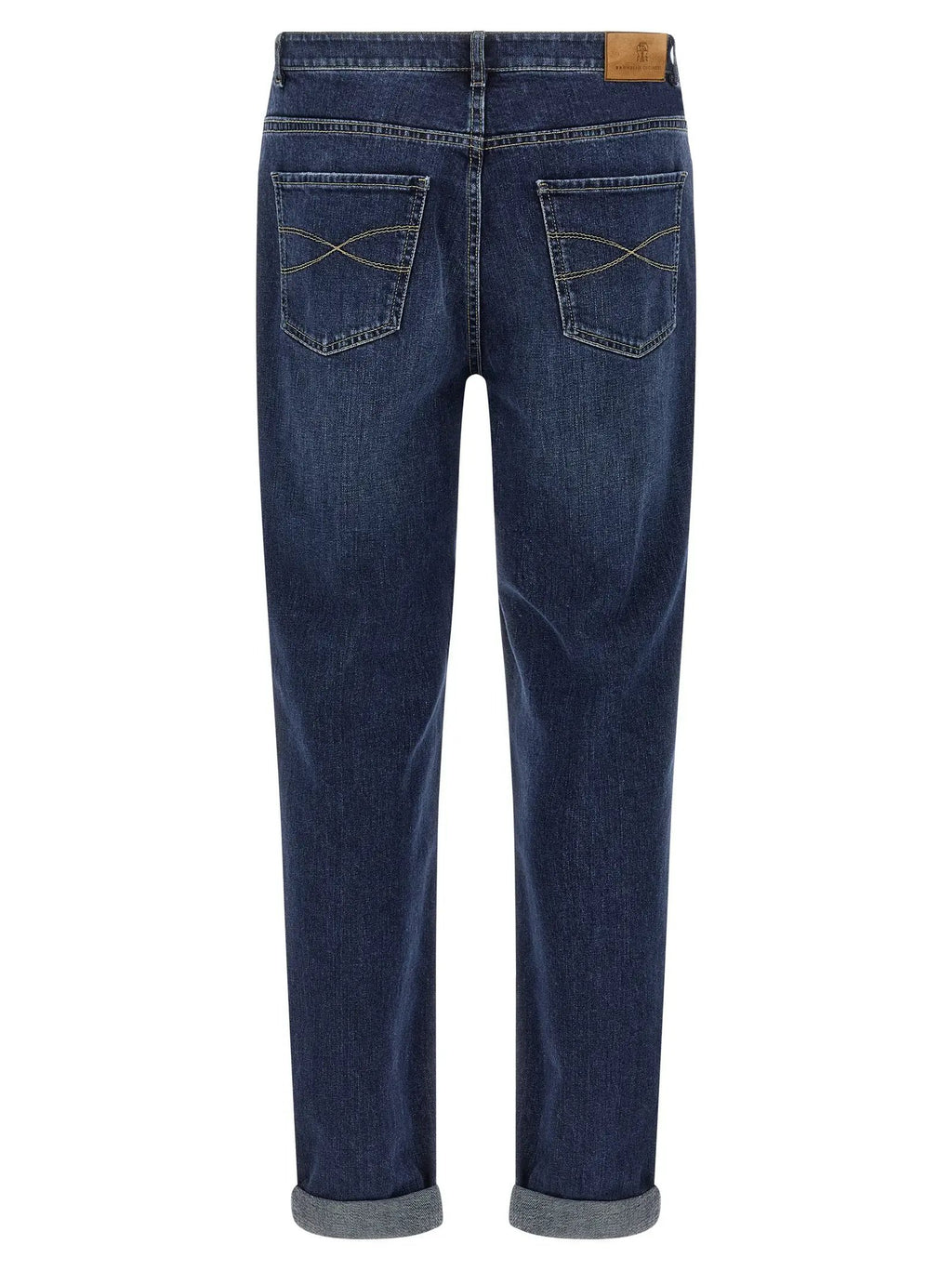 Jean droit en coton bleu Brunello Cucinelli