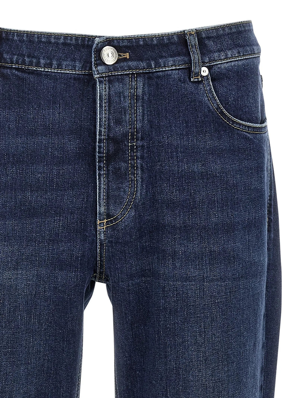 Jean droit en coton bleu Brunello Cucinelli