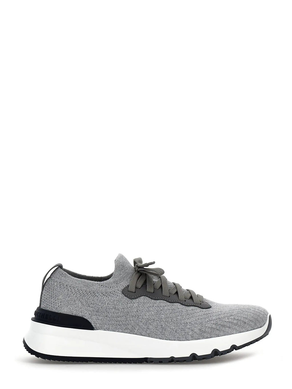 Baskets de sport en coton gris Brunello Cucinelli