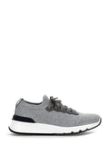 Baskets de sport en coton gris Brunello Cucinelli