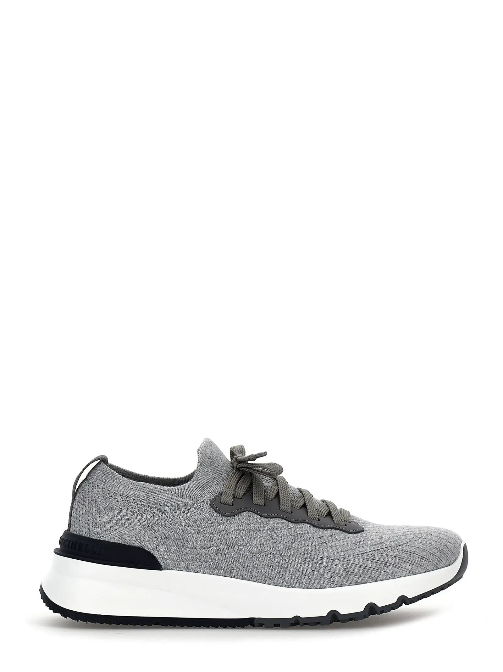 Baskets de sport en coton gris Brunello Cucinelli